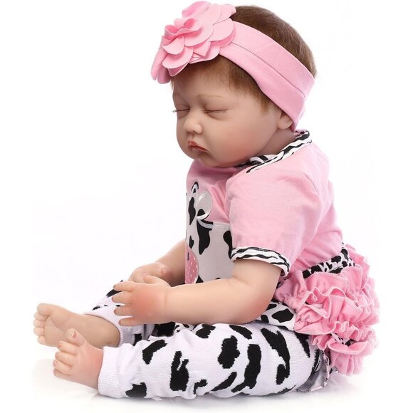 🆕22 inches Cotton body With vinyl limbs Lifelike Realistic Baby Doll Girl - Picture 4 of 5